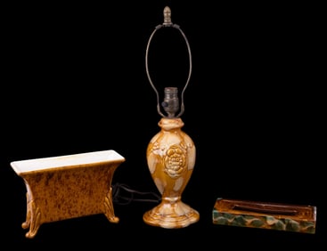 Vintage Royal Haeger Planter and Majolica Lamp