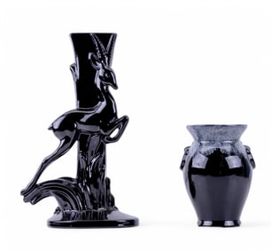 Royal Haeger Figural Vase and Drip Glaze Vase