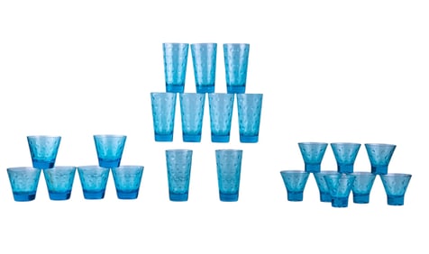 Vintage Azure Blue Glasses w/ Capri Dots