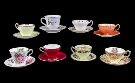 Fine English Bone China Tea Cup and Saucer Sets