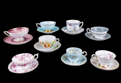 Fine English Bone China Tea Cup and Saucer Sets