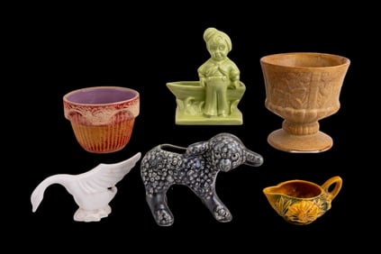 McCoy Planters, Dish, Haeger, & Roseville Creamer