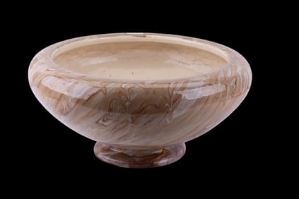 Large Porcelain Weller Marble Glazed Bowl