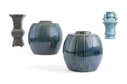 Contemporary Celadon Vases and Planters