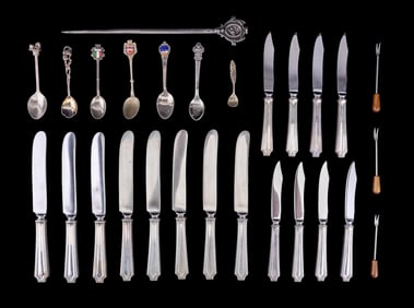 Meat Skewer, Gorham Knives, & Souvenir Spoons