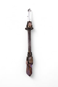 Amethyst, Pink Quartz, & Agate Chakra Crystal Wand