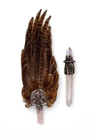 Crystal Chakra Wand & Pheasant Feather Fan