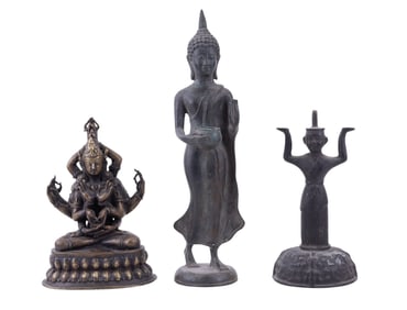 Manjushri Mayajala & Walking Buddha Metal Statues