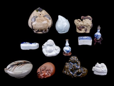 Japanese Ceramic Budai & Other Water Droppers (10)
