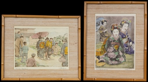Willy Seiler (DE 1903-1985) Hand Painted Etchings