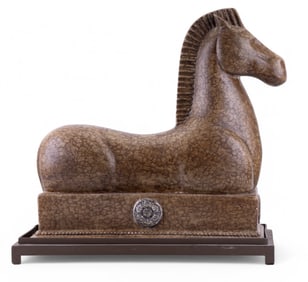 Trojan Horse Chalkware Statue