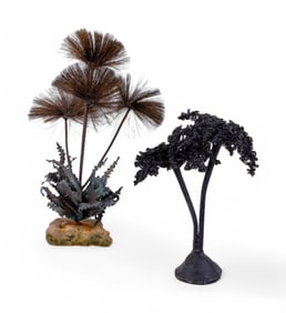 Metal Art Tree Statuettes (2)