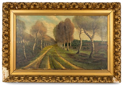 Large Early 20th C. Oil Landscape by Dingel