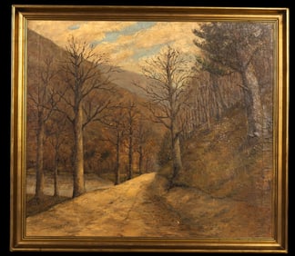 Early 20th C. Oil Landscape by A. Bidet