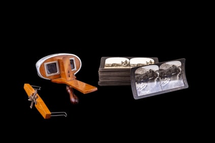 Antique Stereoscope and Viewer Cards (42)