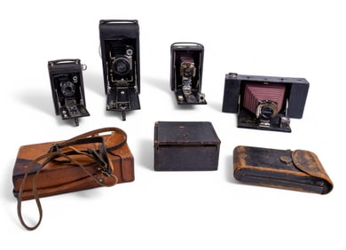 Early Kodak Folding Cameras (4) + German Folding