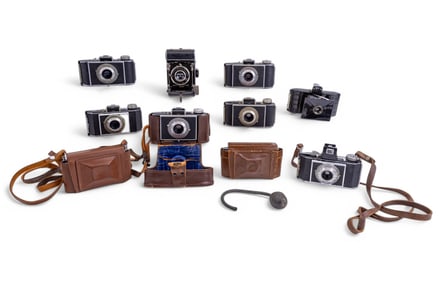 Vintage Kodak Bantam Compact Cameras (9) + Leica