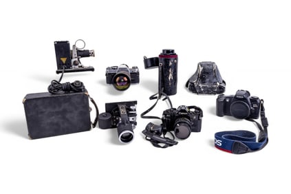 Vintage Canon AT-1, A-1, & EOS Cameras, More Parts