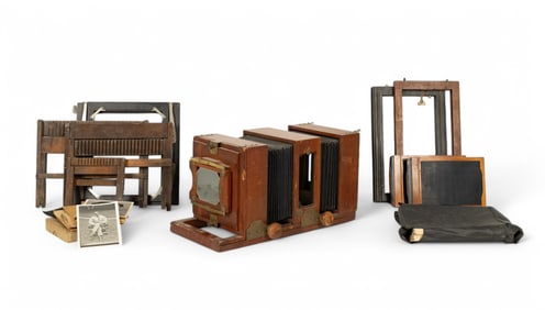 Antique Wooden View Camera w/ Extended Bellows