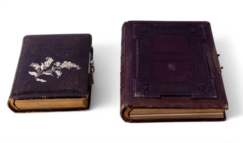 Victorian Photo Albums w/ Leather Covers (2)