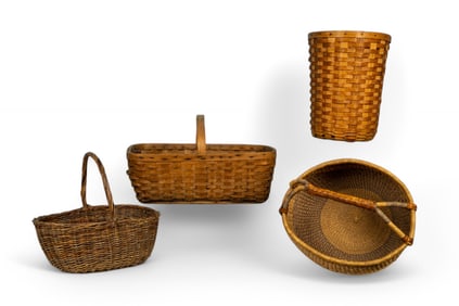 Vintage African Bolga Basket + 3 Other Baskets