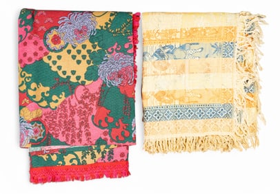 Vintage Tapestry and Mid Century Coverlet
