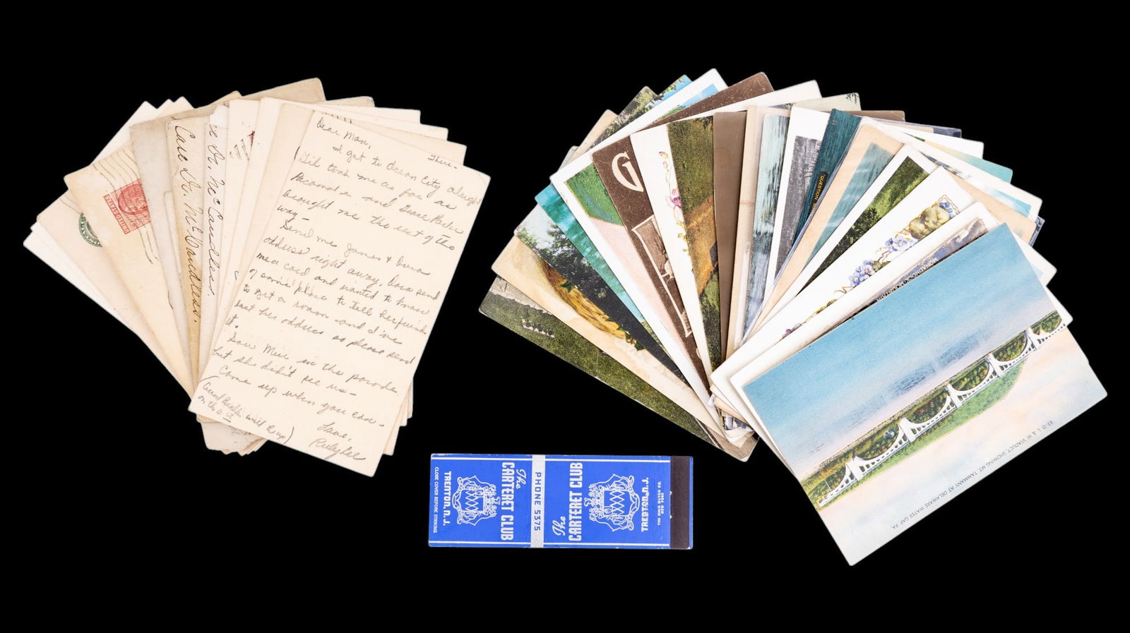 Vintage Post Cards & Envelopes / some Antique: An assortment of approximately 30 early and mid 20th C circulated and uncirculated post cards.