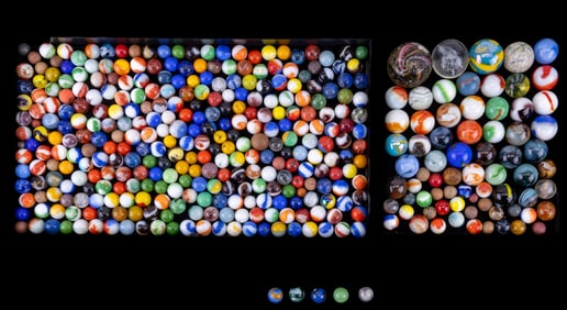Vintage Glass & Stone Marbles, Some Shooters