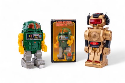 Vintage Monster Robot & Magic Mike Motorized Toys