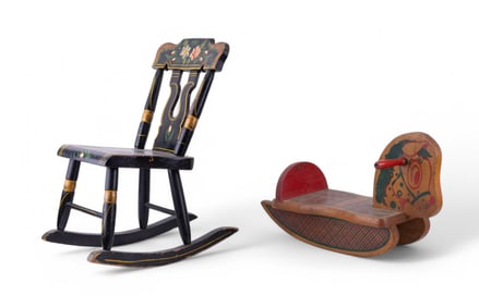 Vintage "Scottie" Rocking Horse & Chair