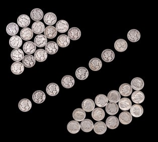 Mercury Head & Roosevelt Silver Dimes (43)