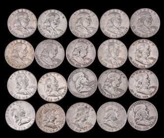 Benjamin Franklin Half Dollars (20, Mixed)