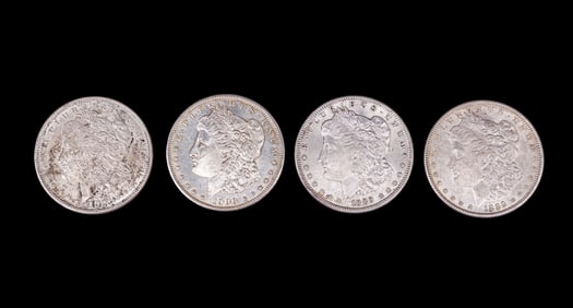 1889-P, 1900-O, & 1921-P Morgan Silver Dollars (4)