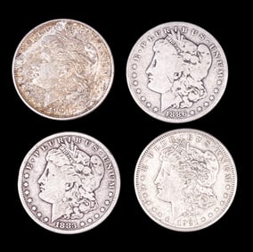 1883-P, 1886-O, & 1921-P Morgan Silver Dollars (4)