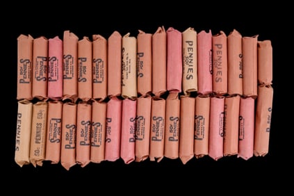 Vintage Penny Rolls of 50 (33.5 Total)