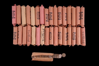 Vintage Penny Rolls of 50 (33 Total)