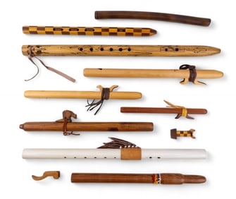 9 Wood Flutes w/ High Spirits, Native American