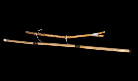 Native American Wooden Walking Stick Flutes (2)