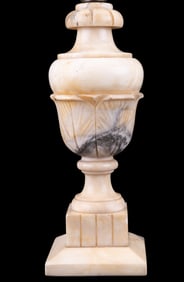 Carved Alabaster Table Lamp