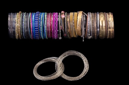 Etched & Decorated Metal Bangle Bracelets (100+)