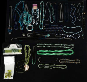 Blue & Green Bead Necklace Collection