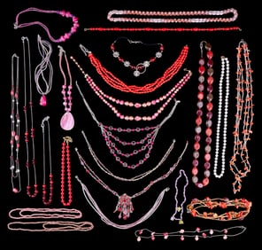 Pink & Red Bead Necklace Collection