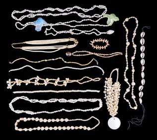 Cowrie Shell & Other Ocean Shell Costume Necklaces