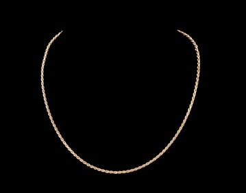 18k Gold Rope Chain 18" Long