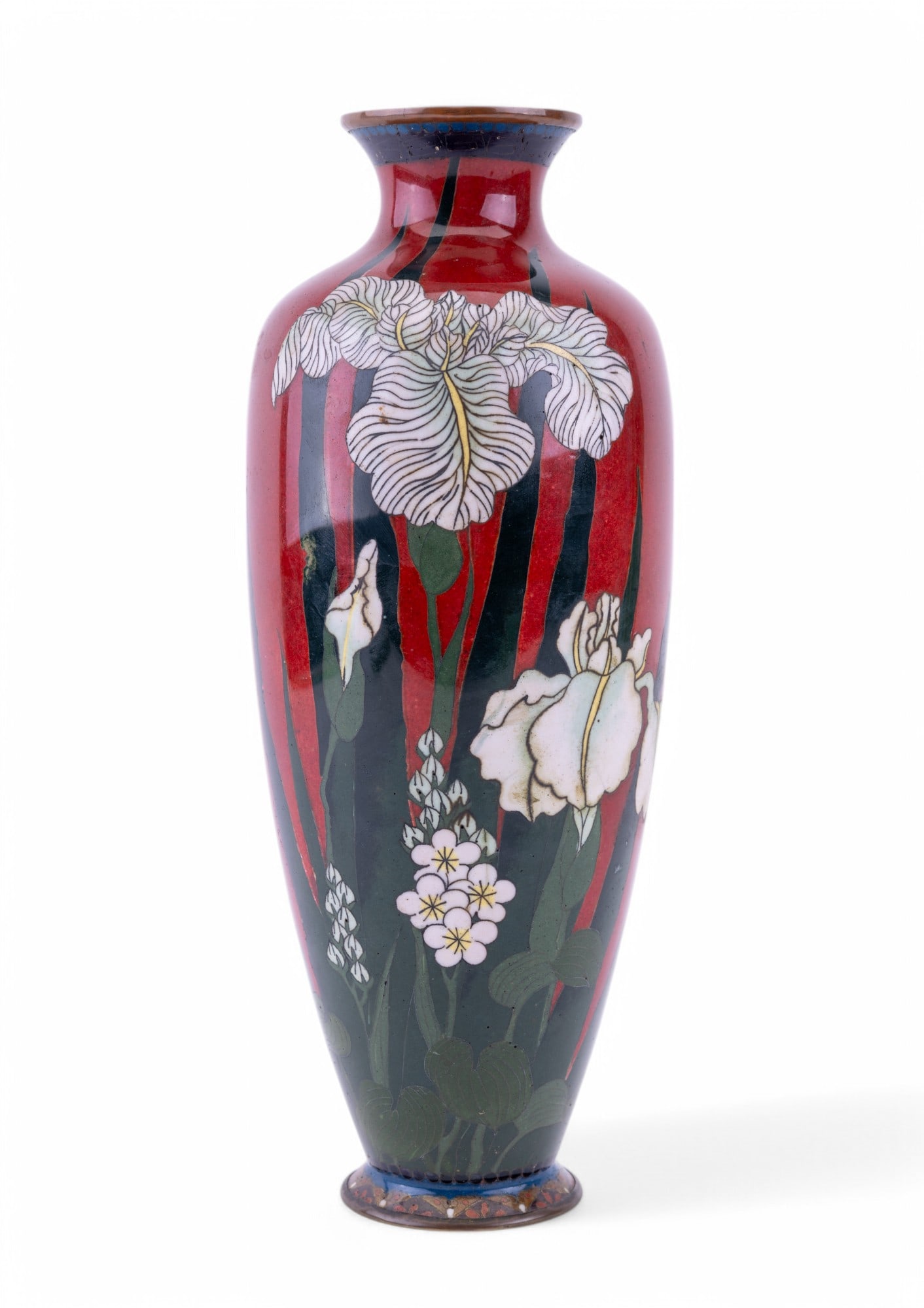 Japanese Red Cloisonne Flower Vase (1 of 8)
