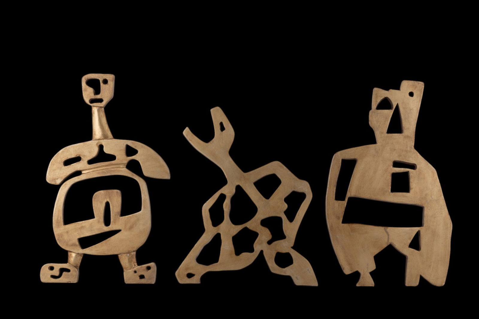 Mathias Goeritz Gilt Wood Wall Art Set / Trio (1 of 11)