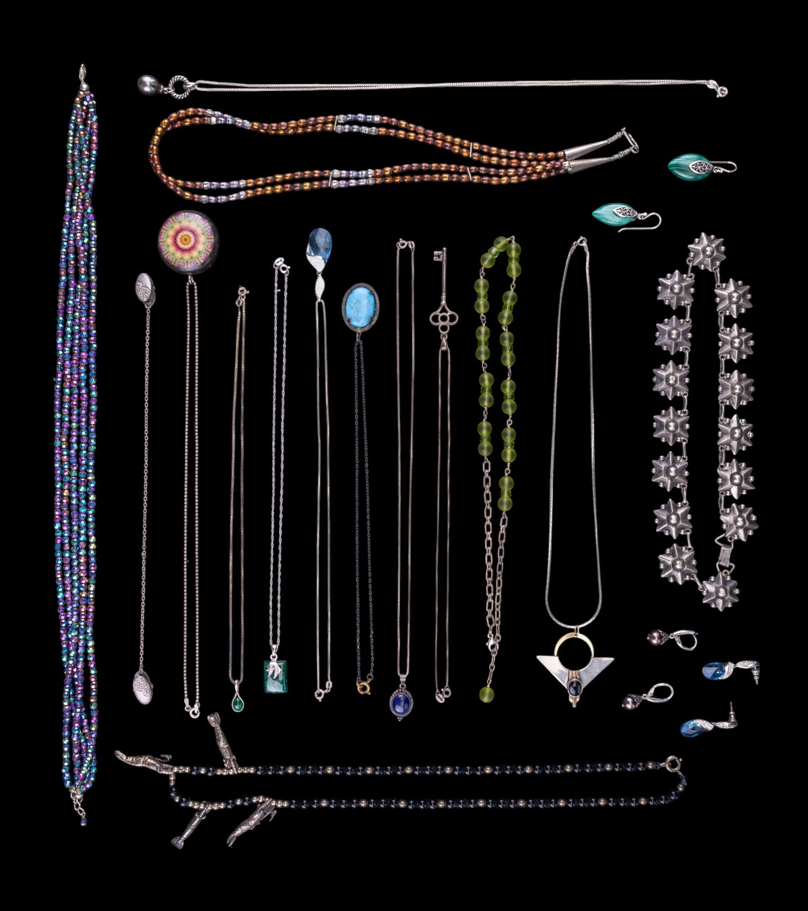 Sterling Silver Pendant & Bead Necklaces, Earrings (1 of 17)