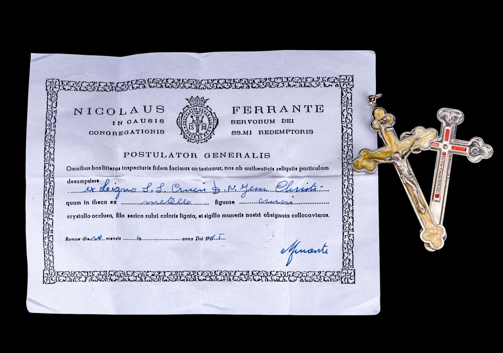 True Cross Relic Crucifix w/ Seal of Ferrante (1 of 7)