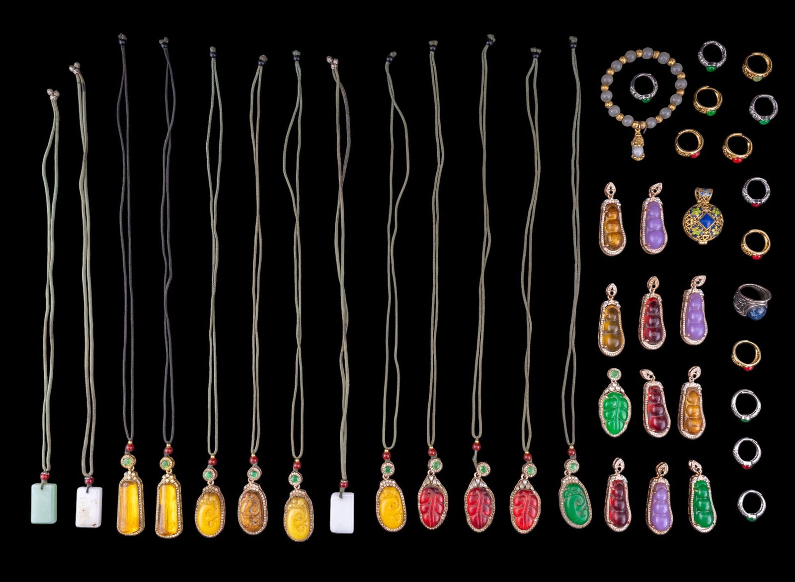 Chinese Bean Pod, Ruyi, & More Stone Jewelry (1 of 9)