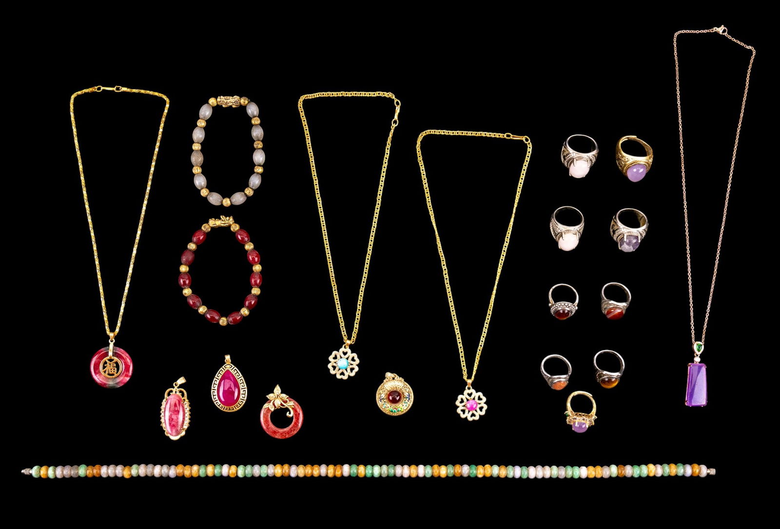 Colorful Hardstone Rings, Pendants, & Necklaces (1 of 13)